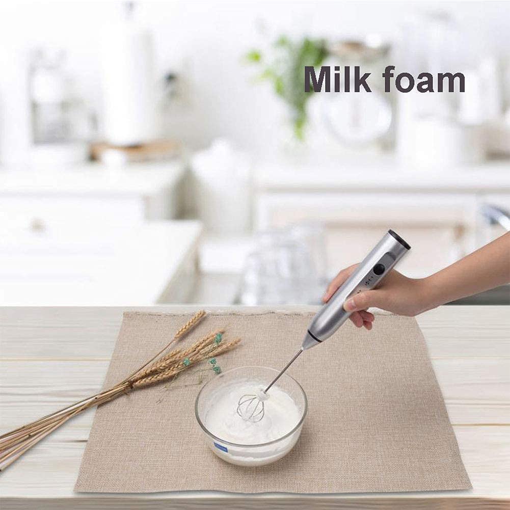 Silver Rechargeable Electric Milk Frother Handheld (3 Speeds) V178-83518