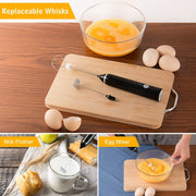 Black Rechargeable Electric Milk Frother Handheld (3 Speeds) V178-83525