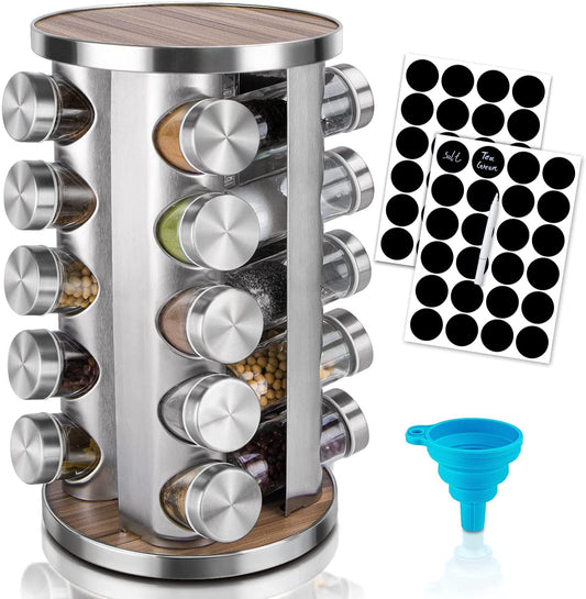 Rotating Spice Rack Organizer with 20 Pieces Jars for Kitchen V178-83532