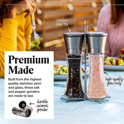 Modern Stainless Steel Salt and Pepper Grinder Set V178-83624