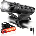 Waterproof Rechargeable LED Bike Lights Set (2000mah Lithium Battery, IPX4, 2 USB Cables) V178-83631