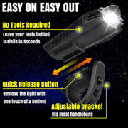 Waterproof Rechargeable LED Bike Lights Set (2000mah Lithium Battery, IPX4, 2 USB Cables) V178-83631