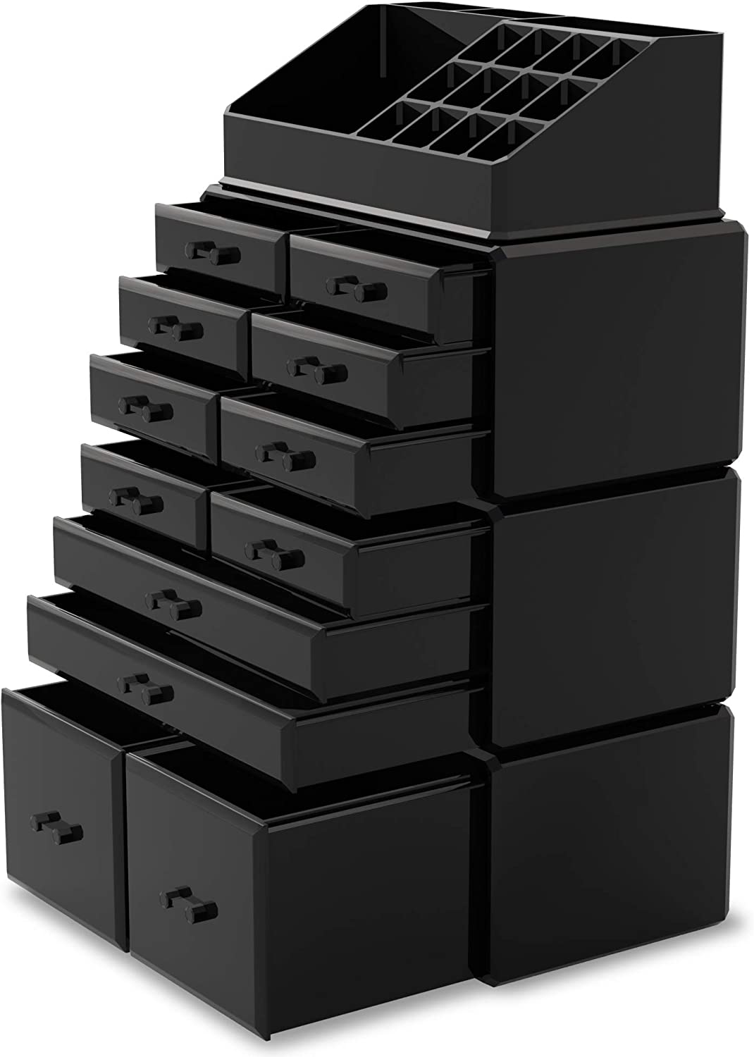 Makeup Cosmetic Organizer Storage with 12 Drawers Display Boxes (Black) V178-84123