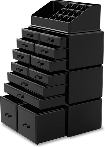 Makeup Cosmetic Organizer Storage with 12 Drawers Display Boxes (Black) V178-84123