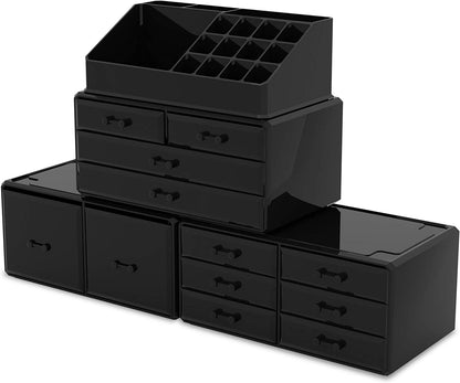 Makeup Cosmetic Organizer Storage with 12 Drawers Display Boxes (Black) V178-84123