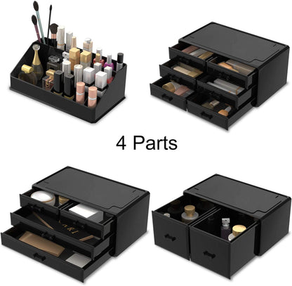 Makeup Cosmetic Organizer Storage with 12 Drawers Display Boxes (Black) V178-84123