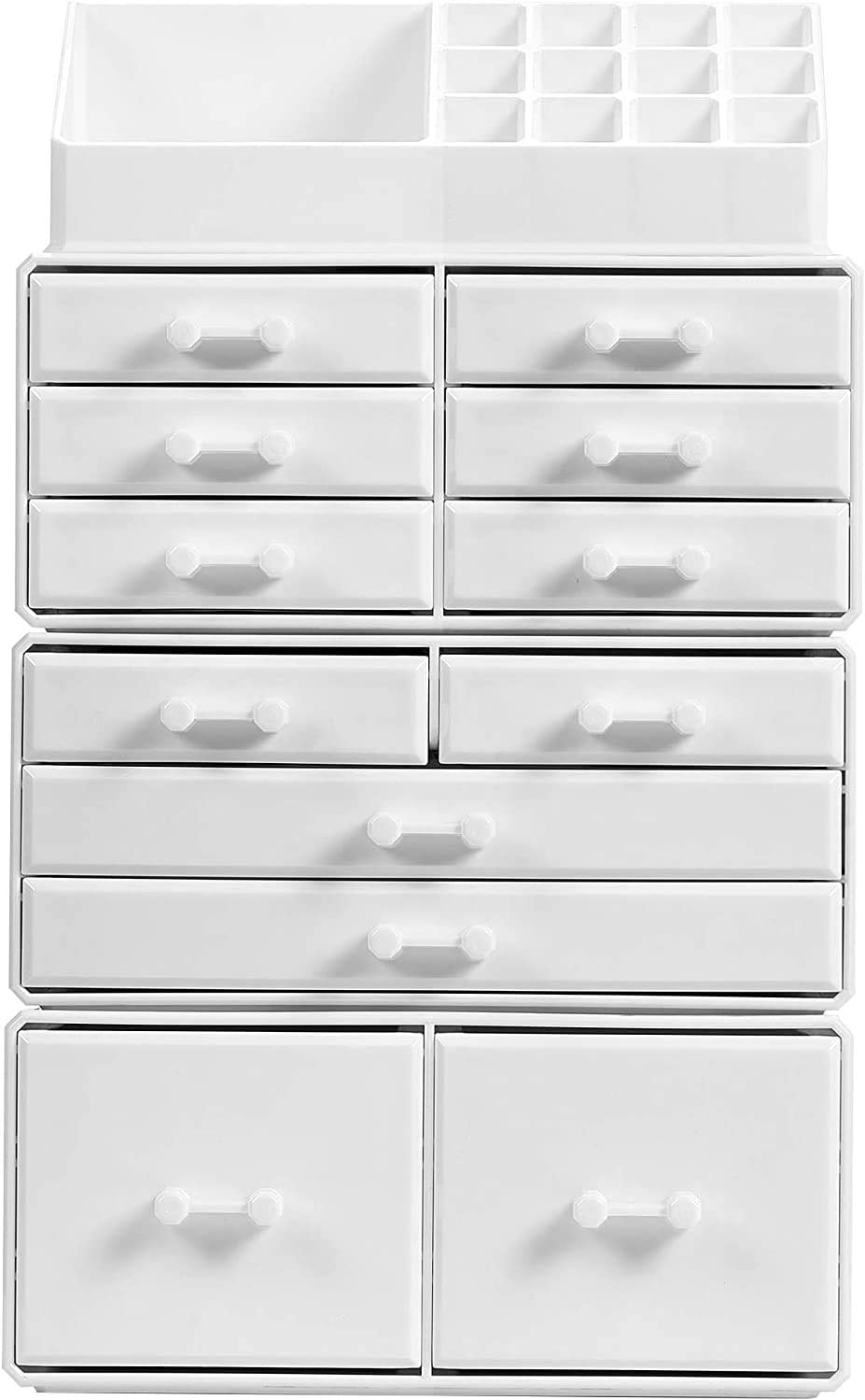 Makeup Cosmetic Organizer Storage with 12 Drawers Display Boxes (White) V178-84130
