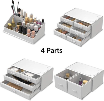 Makeup Cosmetic Organizer Storage with 12 Drawers Display Boxes (White) V178-84130