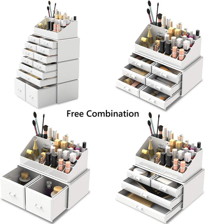 Makeup Cosmetic Organizer Storage with 12 Drawers Display Boxes (White) V178-84130