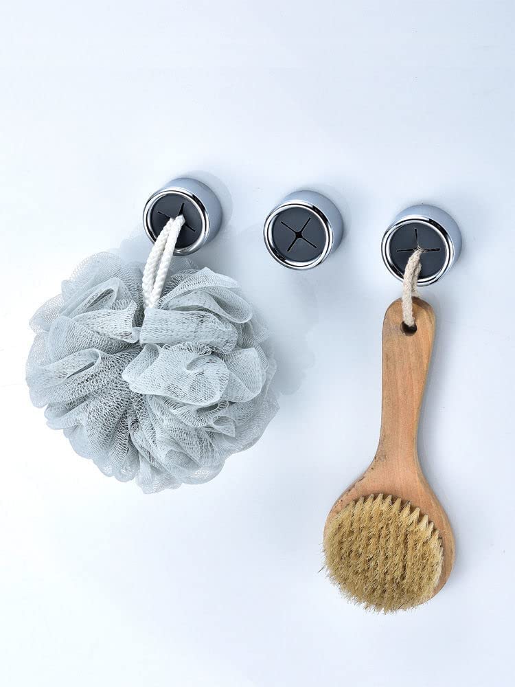 3 Pack Self Adhesive Round Towel Hooks for Kitchen and Bathroom V178-84385