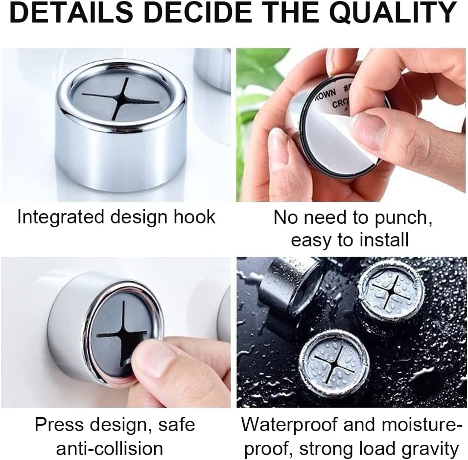 3 Pack Self Adhesive Round Towel Hooks for Kitchen and Bathroom V178-84385