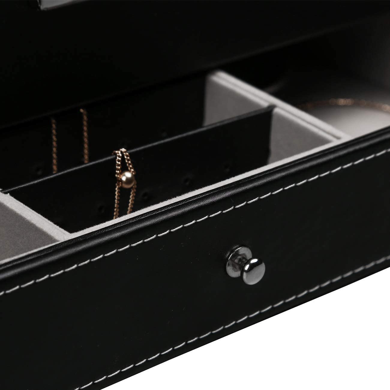 12 Slot PU Leather Lockable Watch and Jewelry Storage Boxes (Black) V178-84497