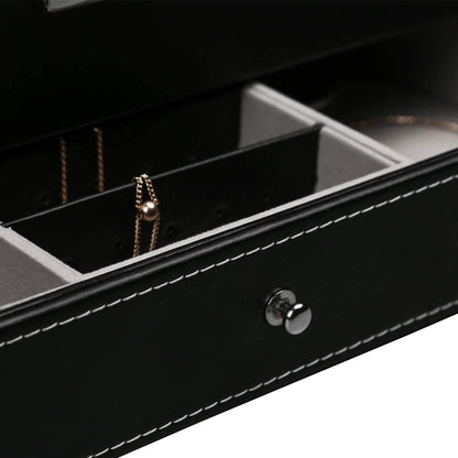 12 Slot PU Leather Lockable Watch and Jewelry Storage Boxes (Black) V178-84497