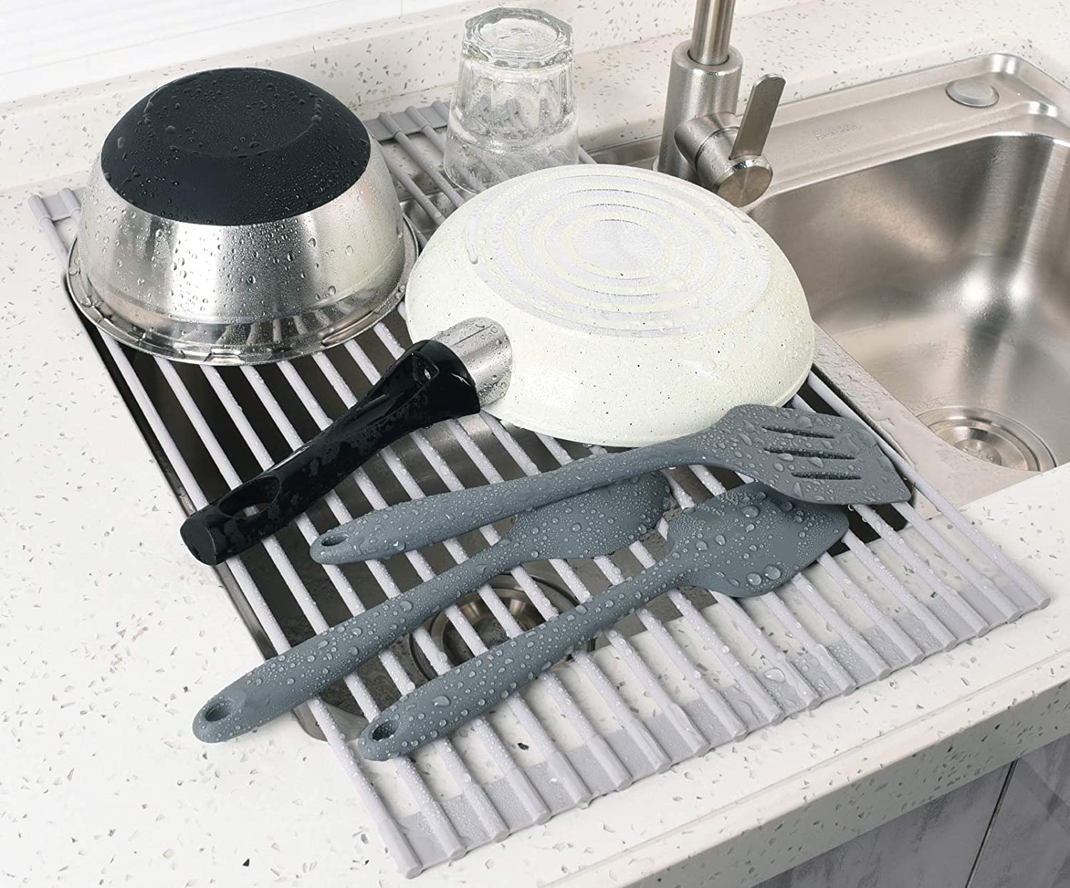 Over The Sink Multipurpose Roll-Up Dish Drying Rack (52 x 33 cm) V178-84527