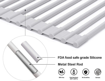Over The Sink Multipurpose Roll-Up Dish Drying Rack (52 x 33 cm) V178-84527