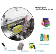 3-in-1 Adhesive Stainless Steel Sink Caddy Organizer Storage for Kitchen Rustproof V178-84565