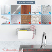 3-in-1 Adhesive Stainless Steel Sink Caddy Organizer Storage for Kitchen Rustproof V178-84565