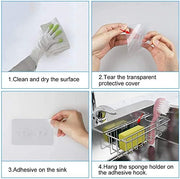 3-in-1 Adhesive Stainless Steel Sink Caddy Organizer Storage for Kitchen Rustproof V178-84565
