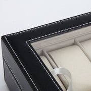 Black PU Leather Watch Organizer Display Storage Box Cases for Men & Women (10 slots) V178-84574