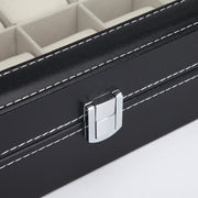 Black PU Leather Watch Organizer Display Storage Box Cases for Men & Women (12 slots) V178-84581