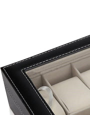 Black PU Leather Watch Organizer Display Storage Box Cases for Men & Women (12 slots) V178-84581