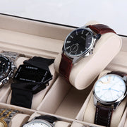 Black PU Leather Watch Organizer Display Storage Box Cases for Men & Women (12 slots) V178-84581