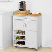 Kitchen Trolley with Wine Racks, Portable Workbench and Serving Cart for Bar or Dining V178-84621