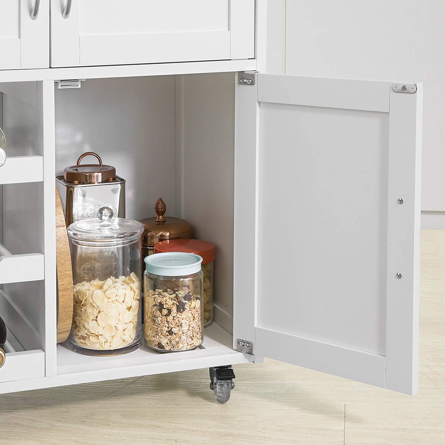 Kitchen Trolley with Wine Racks, Portable Workbench and Serving Cart for Bar or Dining V178-84621
