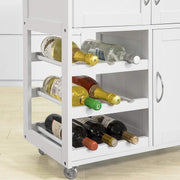Kitchen Trolley with Wine Racks, Portable Workbench and Serving Cart for Bar or Dining V178-84621