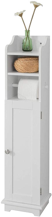 Toilet Paper Holder with Storage, Freestanding Cabinet, Toilet Brush Holder and Toilet Paper Dispenser V178-84706