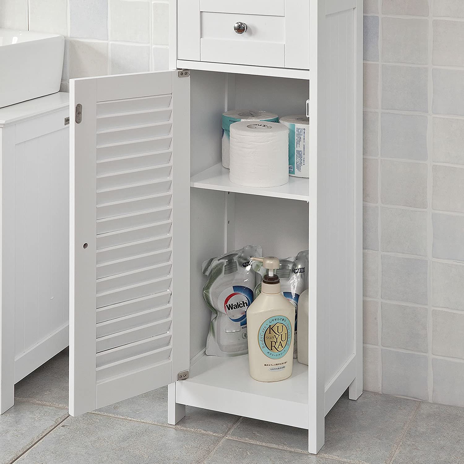 Freestanding Tall Bathroom Cabinet 170x32x30 cm V178-84713