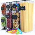 7 Pieces Plastic BPA Free Food Storage Containers for Kitchen (Black) V178-84728