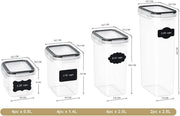 7 Pieces Plastic BPA Free Food Storage Containers for Kitchen (Black) V178-84728