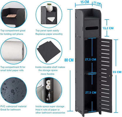 Toilet Paper Roll Holder for Bathroom (Black, 80 cm) V178-84780