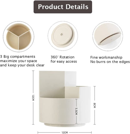 360 degree rotating multi-functional pen holder with 3 separate layer for office desk organiser (Grey) V178-84787