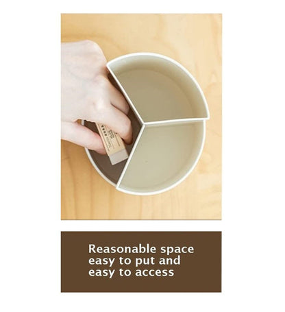 360 degree rotating multi-functional pen holder with 3 separate layer for office desk organiser (Grey) V178-84787