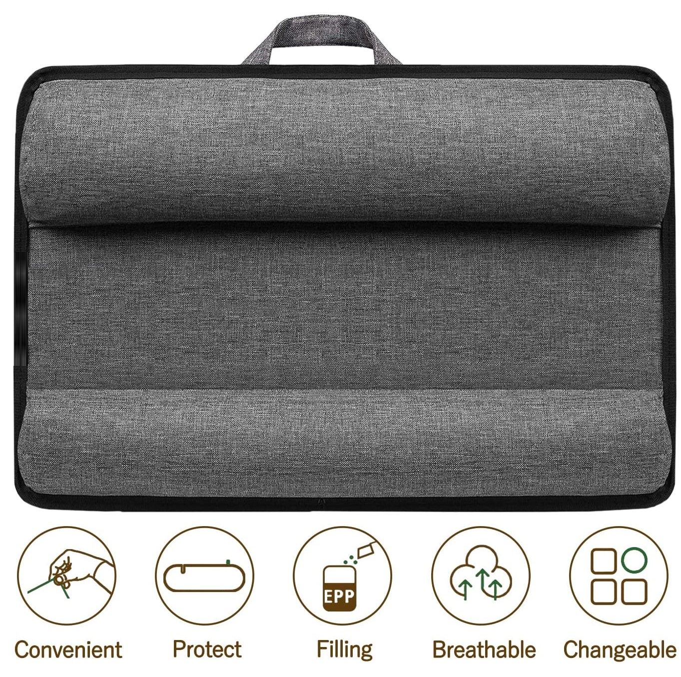 Portable Laptop Desk with Device Ledge, Mouse Pad and Phone Holder for Home Office (Black, 43cm) V178-84810