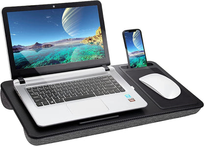 Portable Laptop Desk with Device Ledge, Mouse Pad and Phone Holder for Home Office (Black, 40cm) V178-84834