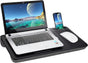Portable Laptop Desk with Device Ledge, Mouse Pad and Phone Holder for Home Office (Black, 40cm) V178-84834