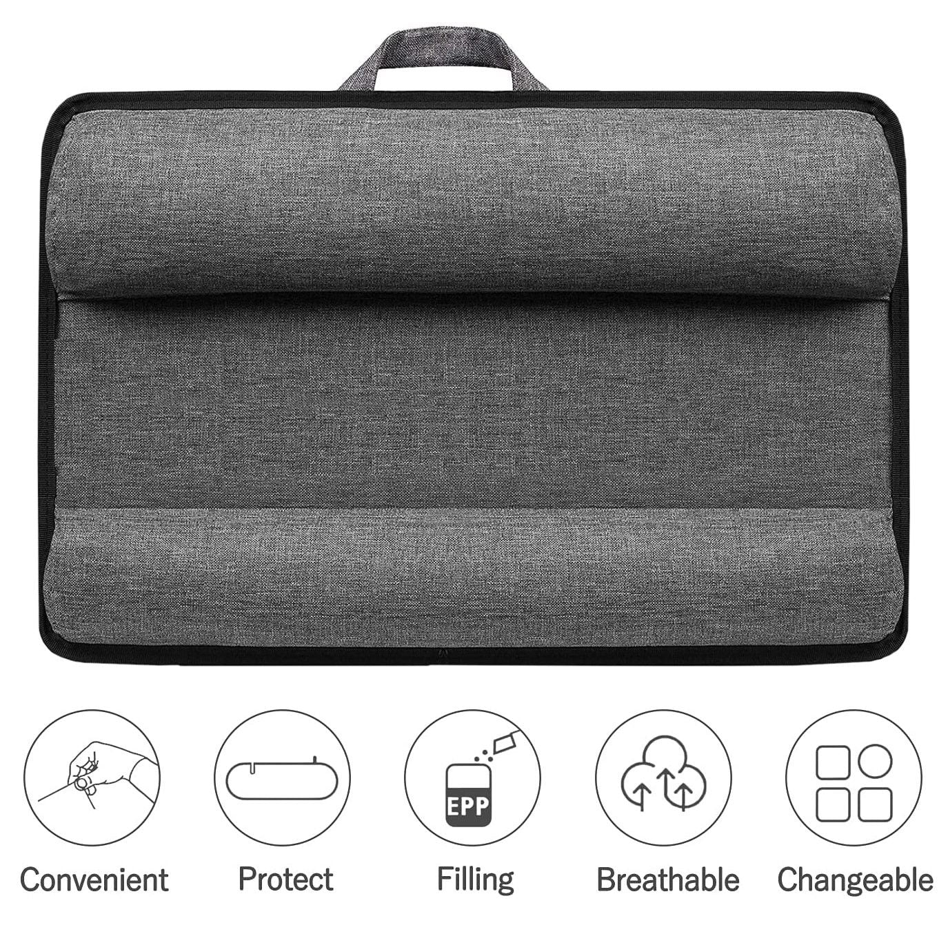 Portable Laptop Desk with Device Ledge, Mouse Pad and Phone Holder for Home Office (Black, 40cm) V178-84834