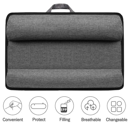 Portable Laptop Desk with Device Ledge, Mouse Pad and Phone Holder for Home Office (Black, 40cm) V178-84834