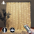 300 LEDs Window Curtain Fairy Lights 8 Modes and Remote Control for Bedroom (Warm White, 300 x 300cm) V178-84838