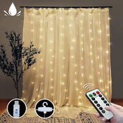300 LEDs Window Curtain Fairy Lights 8 Modes and Remote Control for Bedroom (Warm White, 300 x 300cm) V178-84838
