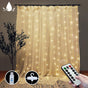 300 LEDs Window Curtain Fairy Lights 8 Modes and Remote Control for Bedroom (Warm White, 300 x 300cm) V178-84838