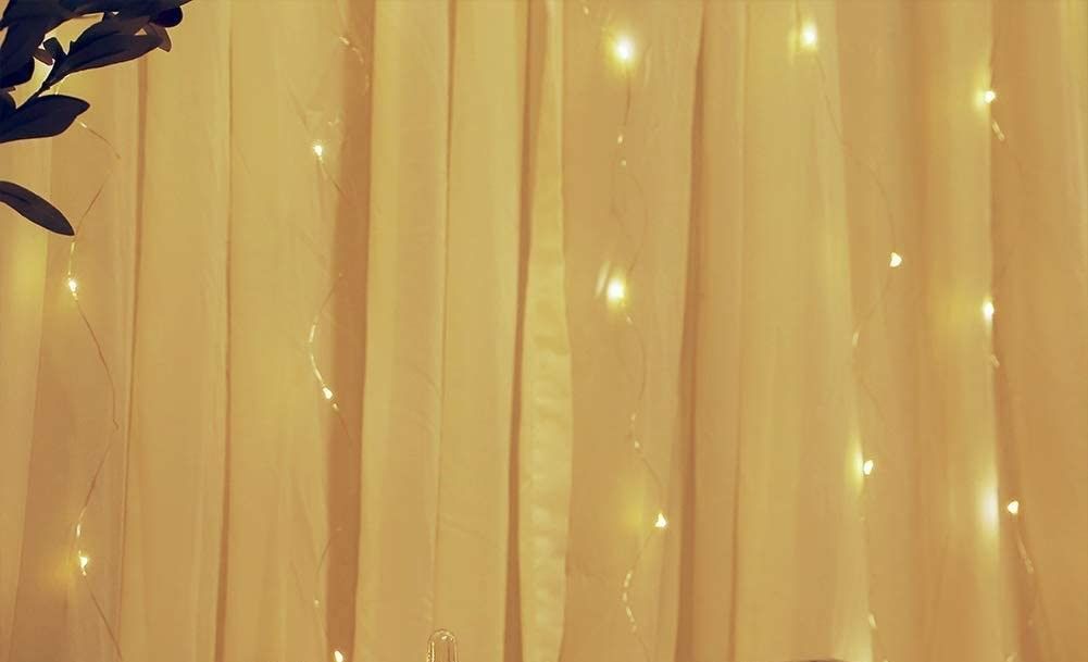 300 LEDs Window Curtain Fairy Lights 8 Modes and Remote Control for Bedroom (Warm White, 300 x 300cm) V178-84838