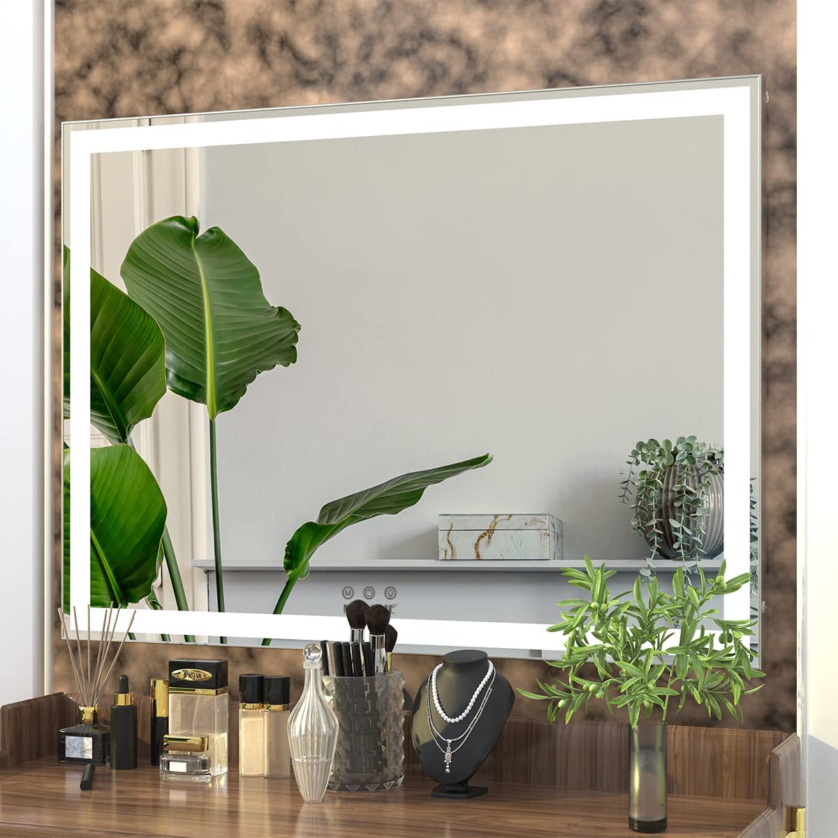 Large Hollywood Makeup Mirror 3 Modes Lighted and Smart Touch Control (92 x 68 cm) V178-84958