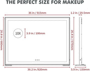 Large Hollywood Makeup Mirror 3 Modes Lighted and Smart Touch Control (92 x 68 cm) V178-84958