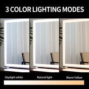 Large Hollywood Makeup Mirror 3 Modes Lighted and Smart Touch Control (92 x 68 cm) V178-84958