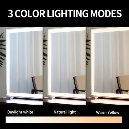 Large Hollywood Makeup Mirror 3 Modes Lighted and Smart Touch Control (92 x 68 cm) V178-84958