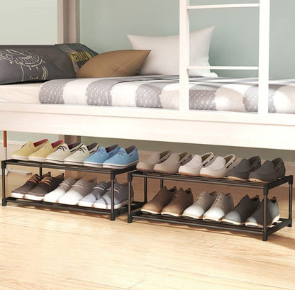 4-Tier Stainless Steel Shoe Rack Storage Organizer to Hold up to 20 Pairs of Shoes (80cm, Black) V178-84995